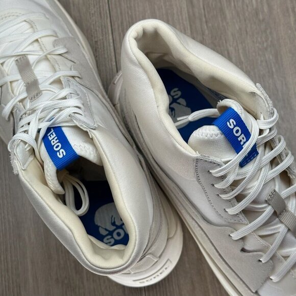 Sorel Shoes Womens Sz 12 Out N' About 503 Lace Up Mid Sneaker Suede Off White - Picture 10 of 12